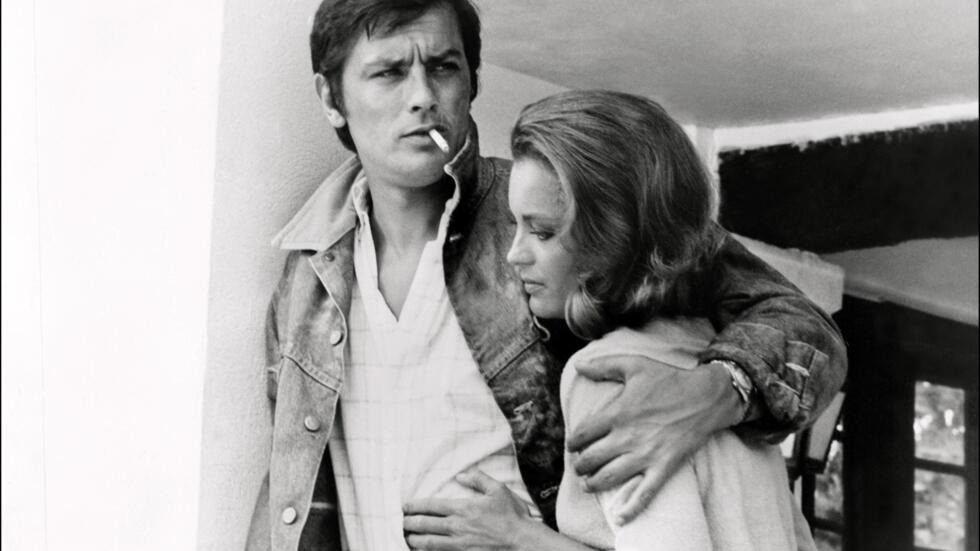 Alain Delon with Romy Schneider
