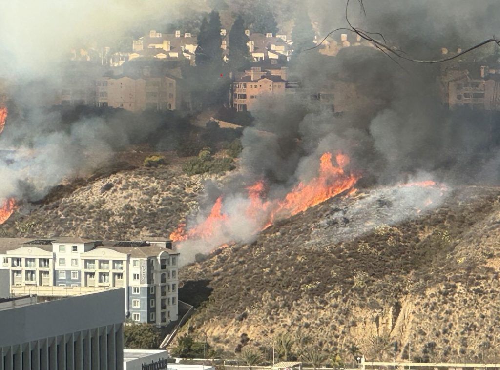 San Diego fire in Mission Valley Shopping Mall.